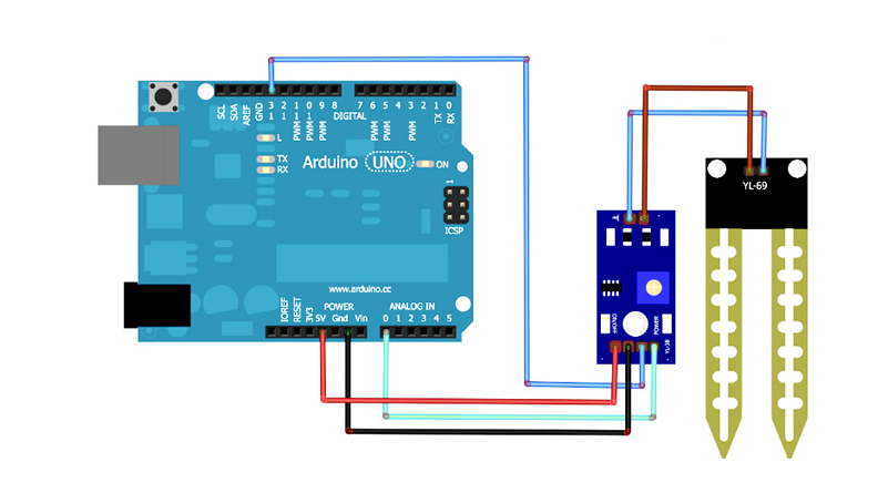 نحوه اتصال سنسور رطوب خاک به برد آردوینو