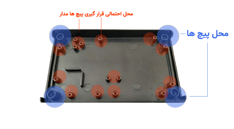 جعبه برد پلاستیکی چهار تکه مشکی مدل تکنو سایز 135x80x45mm