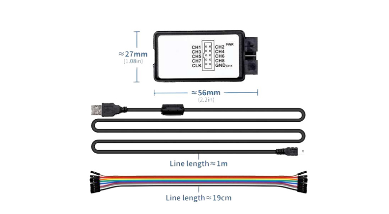 لاجیک آنالایزر USB به همراه بافر 24M 8CH