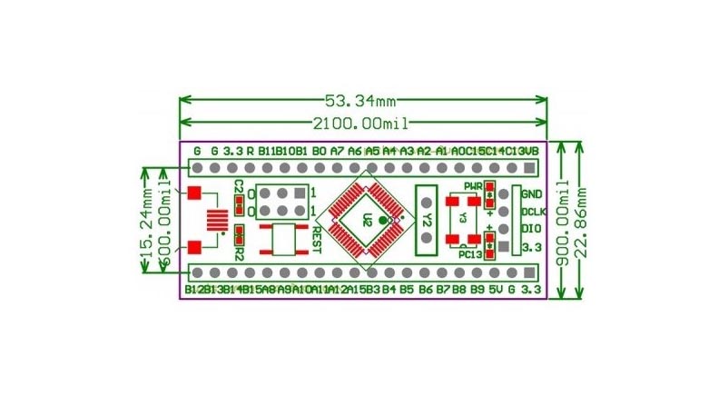 مینی هدر برد  blue pill STM32F103C8T6