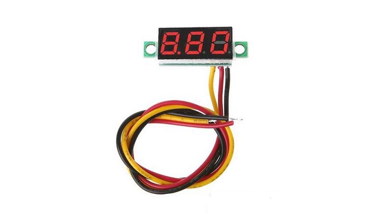 ماژول ولتمتر سایز 0.28 اینچ 3 سیمه روپنلی قرمز DC 0-100V