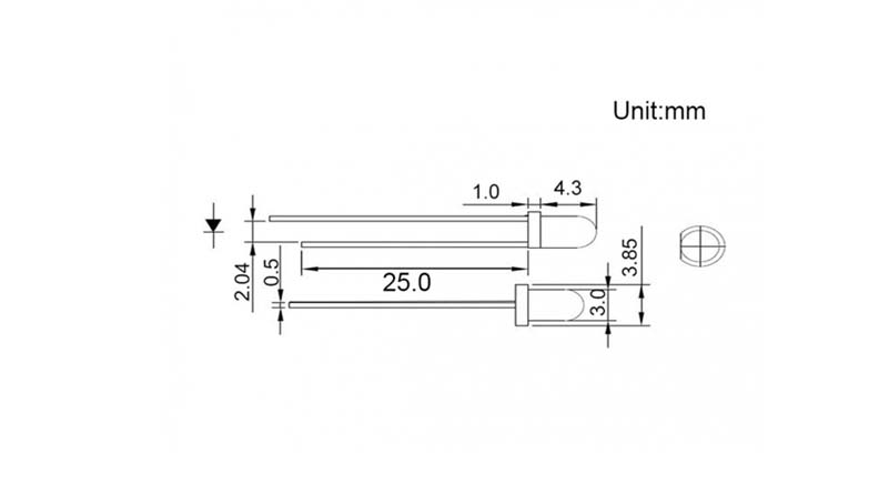 گیرنده IR مادون قرمز 2L2B-ST 3mm   