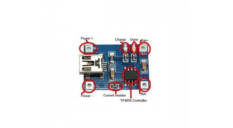 شارژر مینی USB باتری های لیتیومی 1A