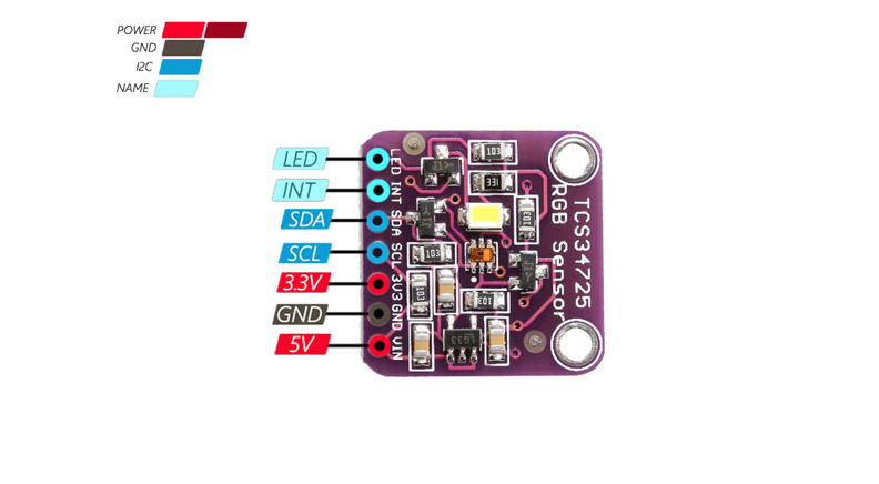 ماژول سنسور رنگ TCS34725