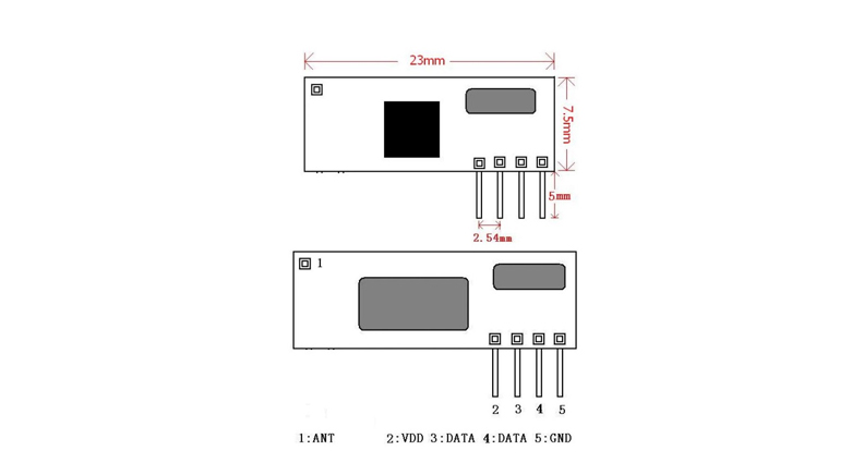 گیرنده ریموت ASK 315MHz سوپرهترودین مدل RXB61