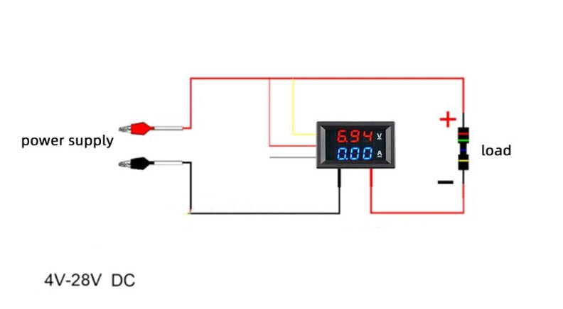 آمپرمتر ولتمتر DC روپنلی 1 آمپر 0v-100v