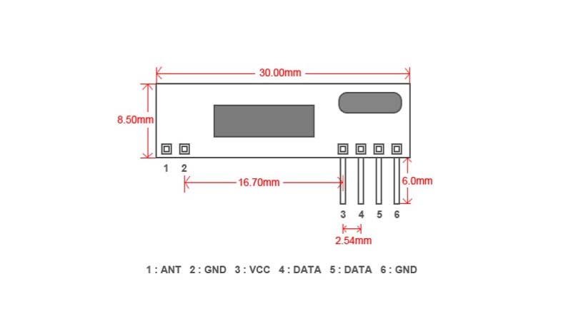 گیرنده ریموت ASK 433MHz سوپرهترودین مدل RXB12