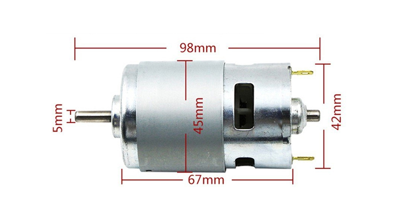 موتور DC 12-36V مدل  775 ( 12/36V ( 2700-7000 RPM