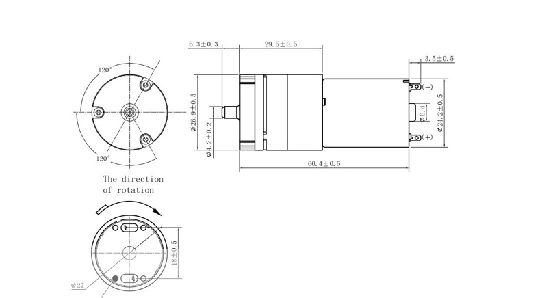 پمپ خلاء هوا  دیافراگمی / 12 ولت R370