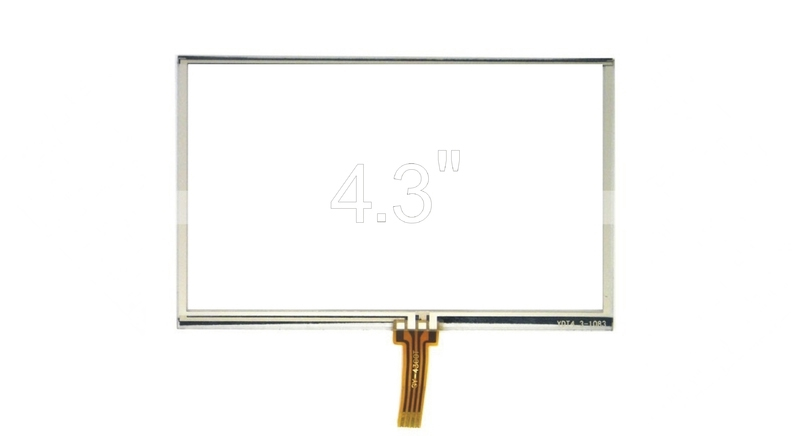 تاچ اسکرین مقاومتی 4.3 اینچ 4 پین سایز 105x65mm
