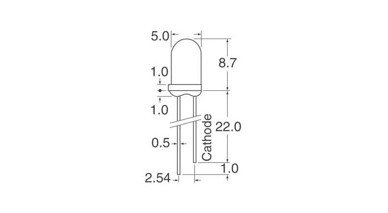 LED نارنجی مات 5mm 