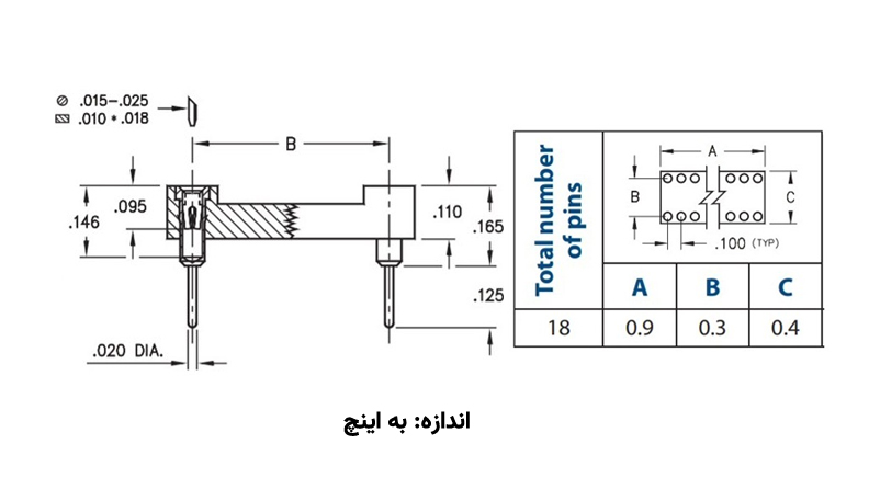 سوکت IC نظامی 18 پایه