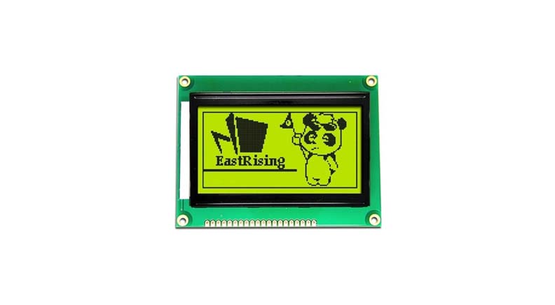 نمایشگر GLCD 64x128 گرافیکی بک لایت سبز با درایور KS108 فریم کوچک