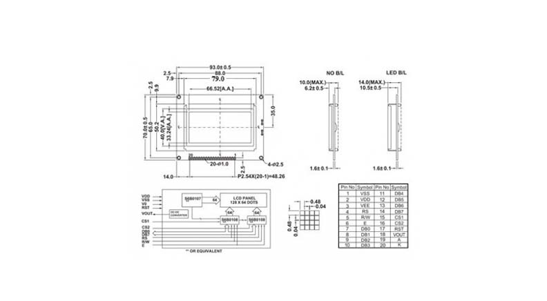 نمایشگر GLCD 64x128 گرافیکی بک لایت سبز با درایور KS108 فریم کوچک