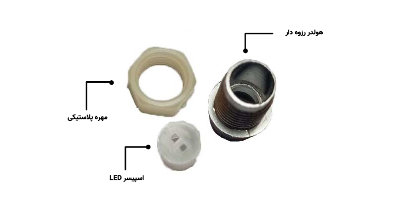 قاب  ال ای دی 5mm پلاستیکی ( طرح فلز )