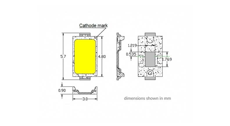 SMD LED پکیج 5730 سفید آفتابی 0.2W