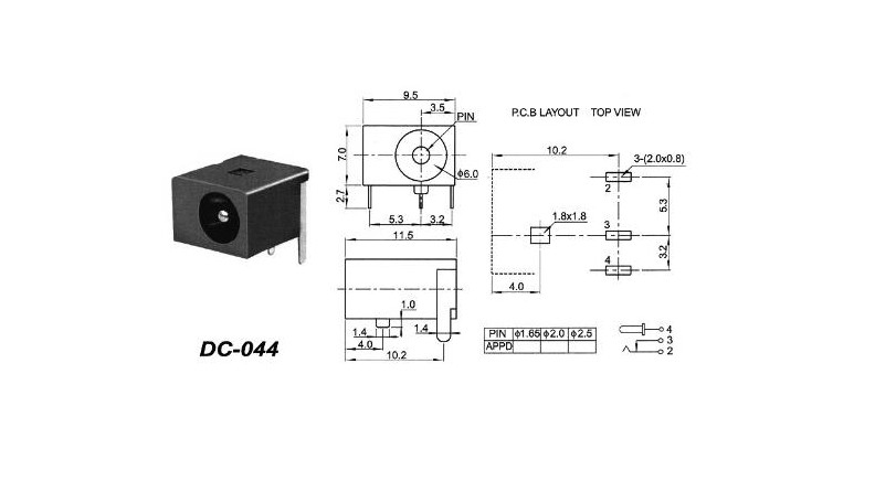 جک آداپتور مدل DC-044