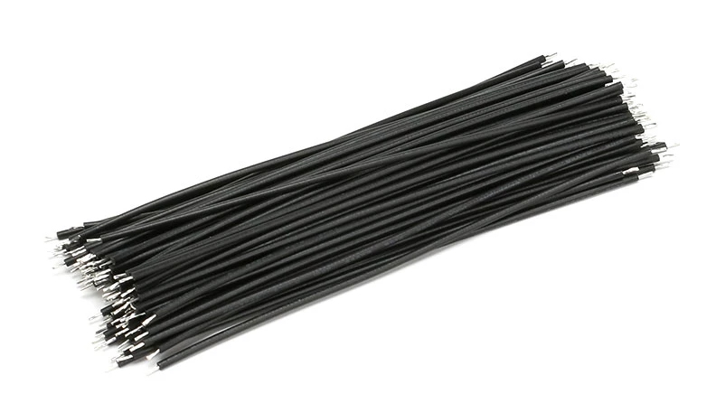 سیم افشان سایز 0.25 سیاه 15cm دو سر لخت بسته 10 تایی