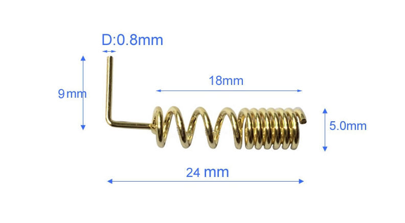 آنتن فنری GSM Spring Antenna سایز 5x24mm