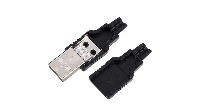 كانكتور USB-A نری لحیمی به همراه کاور مشکی