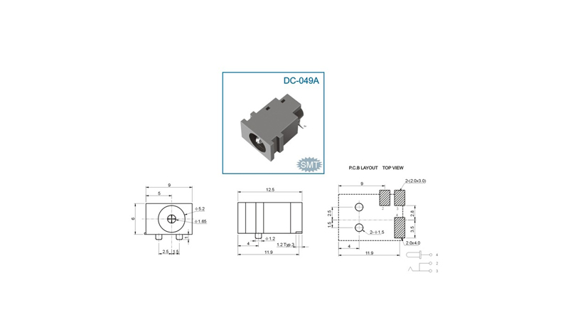 جک آداپتور روپنلی SMD مدل DC-049A