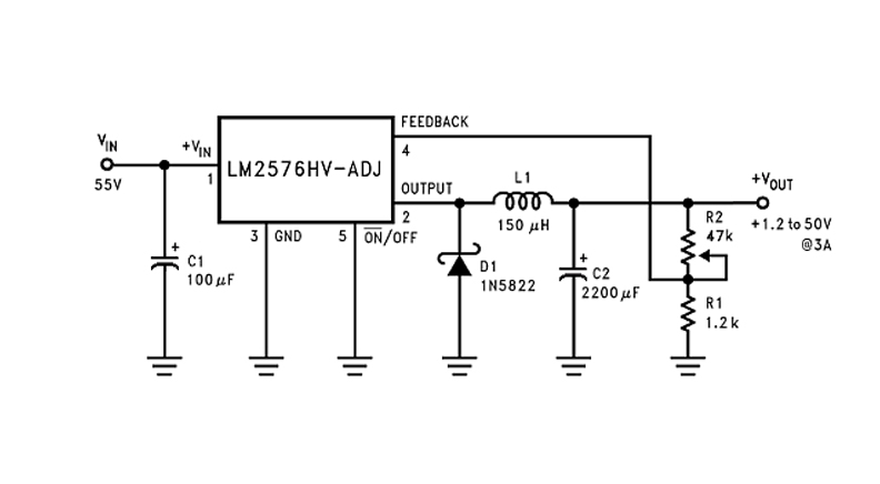 رگولاتور متغیر LM2576HVT ADJ پکیج TO-220-5