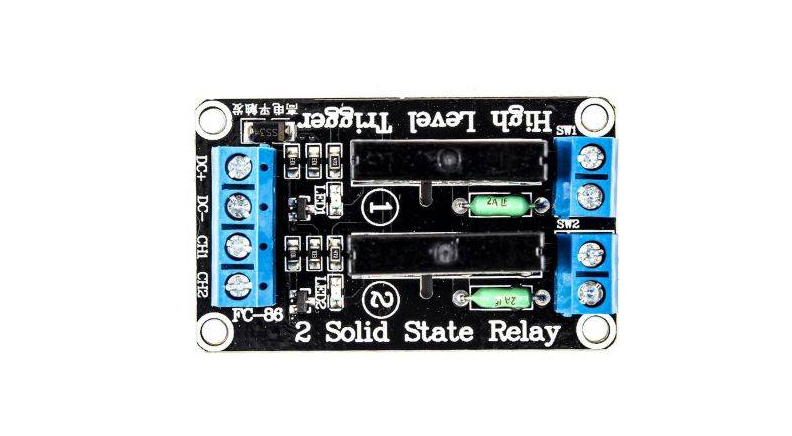 ماژول رله 5 ولت دو کاناله SSR حالت جامد