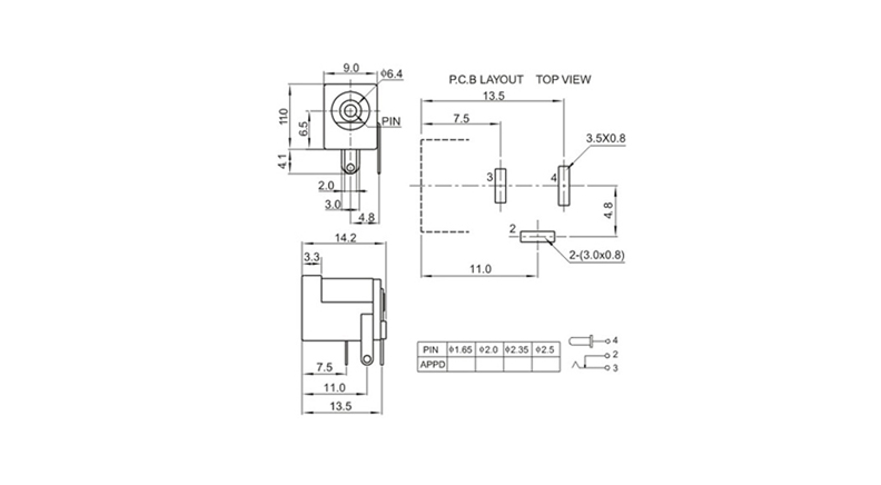 جک آداپتوری مادگی سفید استاندارد مدل DC-005