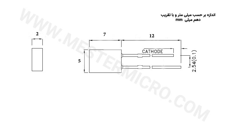 LED تخت قرمز مات 5*2 پایه کوتاه