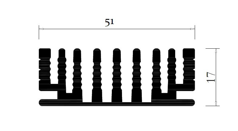 هیت سینک آلومینیومی 51x40x17mm