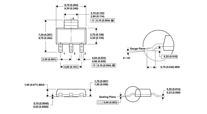 رگولاتور متغیر AMS1117 ADJ پکیج SOT-223