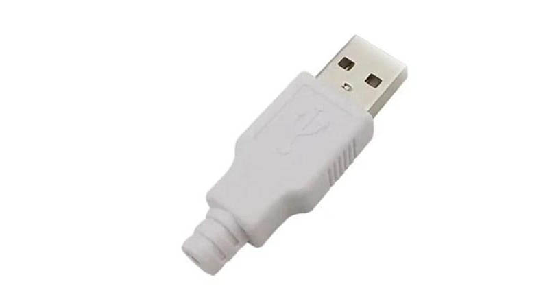 كانكتور USB-A نری لحیمی به همراه کاور سفید