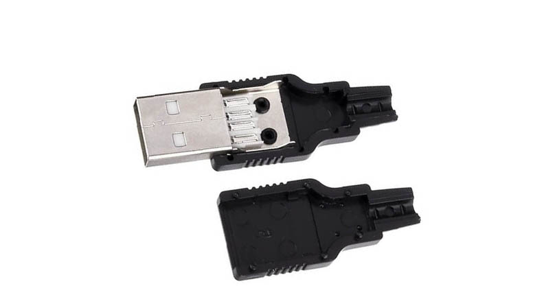 كانكتور USB-A نری لحیمی به همراه کاور سفید